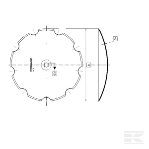 Taler disc crestat 560x4,5/37-41 mm