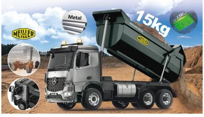 JA406301 Basculantă Mercedes Benz Arocs 1:20 din metal Meiller cu telecomandă