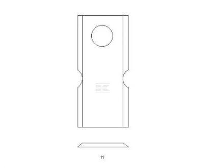 Lamă cositoare stânga/dreapta 110x50x4mm orificiu 20,5mm potrivită pentru Kongskilde JF/Stoll