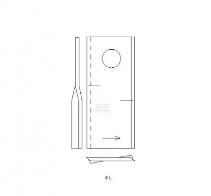 Lamă cositoare stânga 98x48x4mm orificiu 19mm pachet  potrivită pentru Fella/Fortschritt