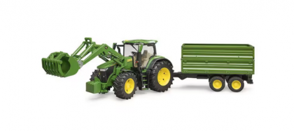 U03155 Tractor John Deere 7R 350 cu încărcător frontal și remorcă