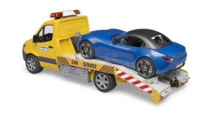 U02675 Camionetă cu platformă MB Sprinter mașină Bruder Roadstar și modul de sunet și lumini