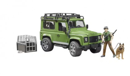 U02587 Mașină de teren Land Rover Defender station wagon cu pădurar și câine