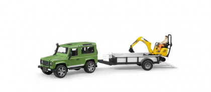 U02593 Mașină de teren Land Rover Defender cu remorcă și excavator cu șenile JCB