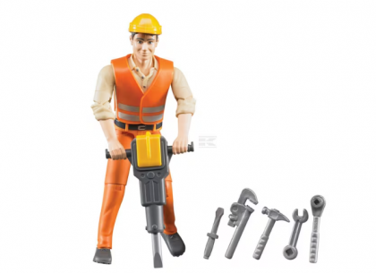 U60020 Figurină muncitor contructor cu accesorii