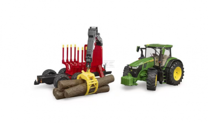 U03154 Tractor John Deere 7R 350 cu încărcător frontal și remorcă