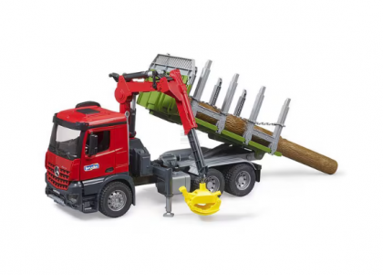 U03669 MB Arocs Camion de lemne cu macara de încărcare, cupă, 3 bușteni