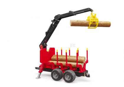 U02252 Remorcă de transport lemne cu braț de încărcare și 4 bușteni