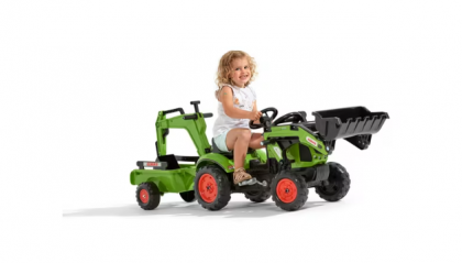 F2040N Retroexcavator Claas cu încărcător frontal și remorcă