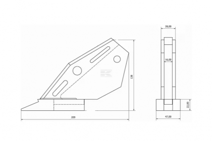 S103038N Vârf carbură 45mm