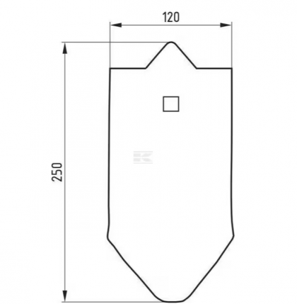 1738050010N Brăzdar cultivator 250x120mm întărit curbat 1 orificiu potrivit pentru Unia
