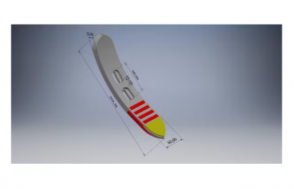 CP666CN Brăzdar cultivator 360x60x20mm întărit curbat 2 orificii