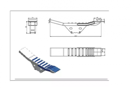 KM060272N Brăzdar cultivator 433x76mm întărit plat 2 orificii potrivit pentru Bednar