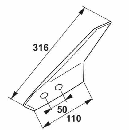 173323N Cuțit cultivator dreapta potrivit pentru Grégoire-Besson