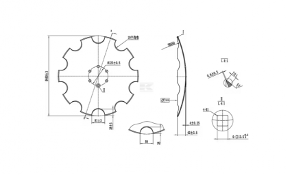 HD460120 Taler disc crestat 460mm