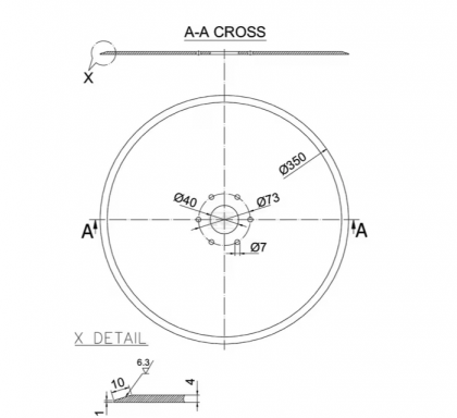 00310914N Taler disc neted 350x4,0mm