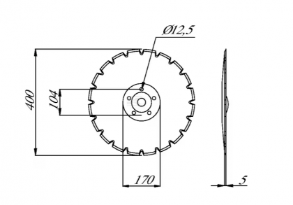 451371KR Taler disc crestat semănătoare 410mm potrivit pentru Väderstad