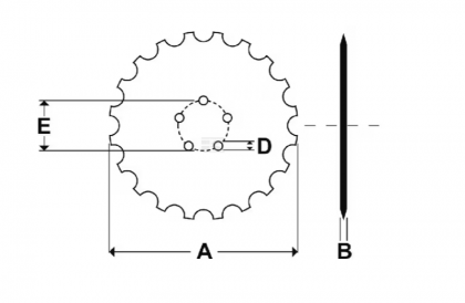 451371KR Taler disc crestat semănătoare 410mm potrivit pentru Väderstad