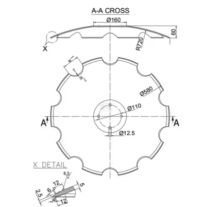 009771030251N Taler disc cresatat 580x5mm