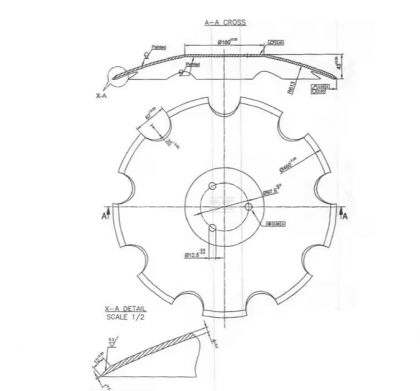 23246102KR  Taler disc crestat 460x4mm