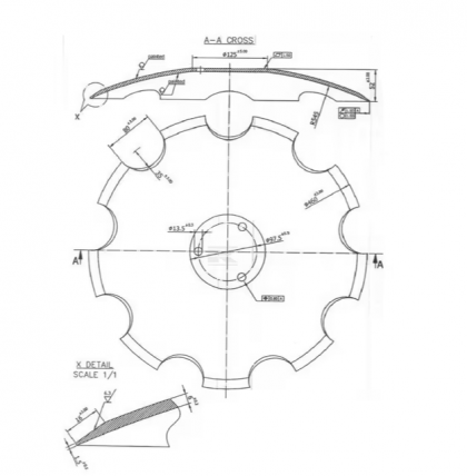 23246106KR Taler disc crestat 460x6mm
