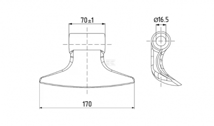 483304 Ciocan tocător 70x170 D16R88p