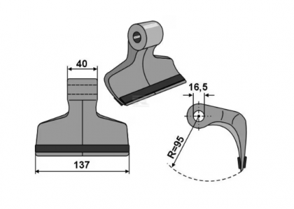 CK0950C Ciocan Tocator PTA acoperite, potrivite pentru Berti