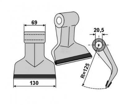 CK3040C Ciocan tocator PTA acoperit, potrivit pentru Sauerburger