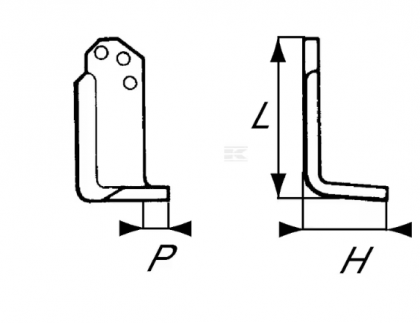 RB15453 Cuțit freză rotație stânga 170x95x60mm grosime 6mm potrivit pentru Agria