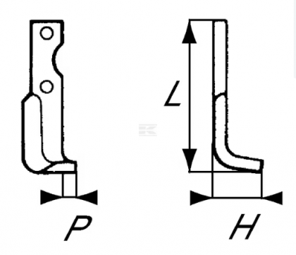 RB17222 Cuțit freză rotație stânga 205x50x30mm grosime 4mm potrivit pentru Agria