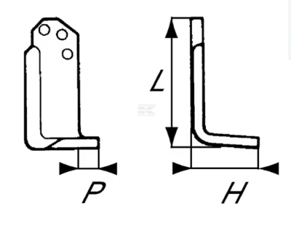 RB06038 Cuțit freză rotație dreapta 192x48x70mm grosime 6mm potrivit pentru Agria