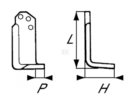 RB06039 Cuțit freză rotație stânga 192x48x70mm grosime 6mm potrivit pentru Agria