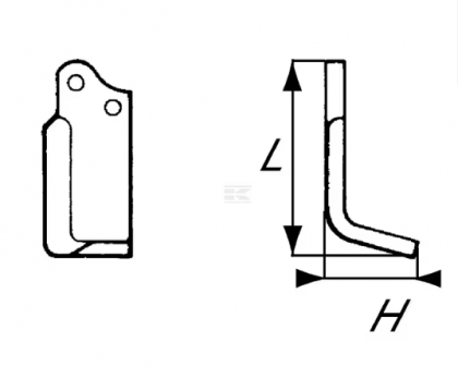 RB06624 Cuțit freză rotație dreapta 135x110x50mm grosime 5mm potrivit pentru Agria