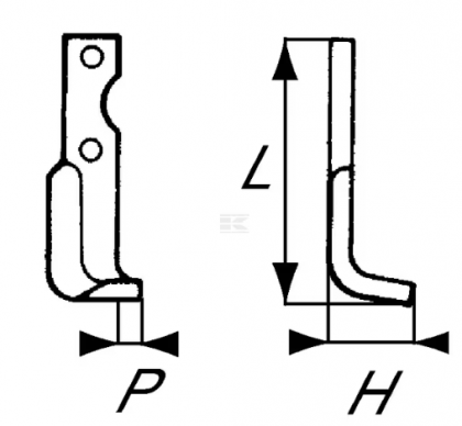 RB21099 Cuțit freză rotație dreapta 190x50x30mm grosime 4mm potrivit pentru Agria