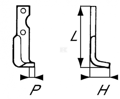 RB25497 Cuțit freză rotație stânga 175x50x30mm grosime 4mm potrivit pentru Agria