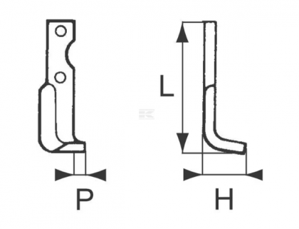 RB61612 Cuțit freză rotație dreapta 198x48x30mm grosime 4mm potrivit pentru Agria