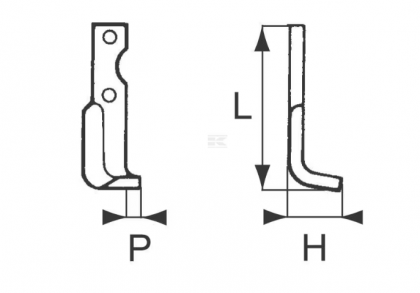RB61611 Cuțit freză rotație stânga 198x48x30mm grosime 4mm potrivit pentru Agria