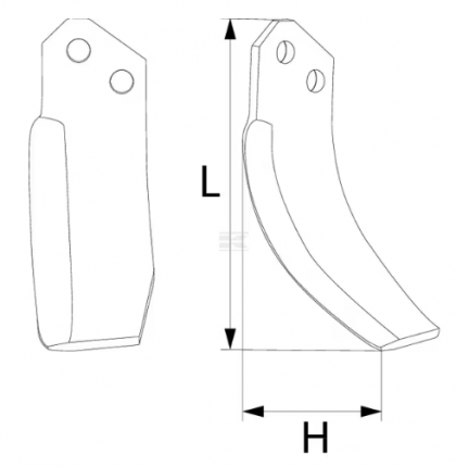 RB70233 Cuțit freză rotație stânga 185x48x60mm grosime 6mm potrivit pentru Agria