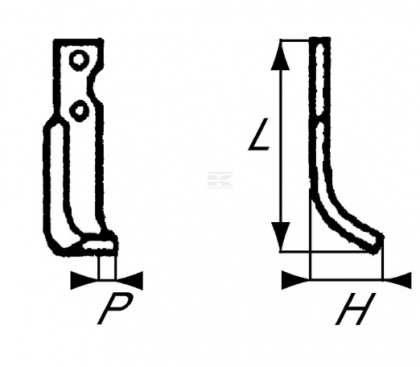 RB123007LH Cuțit freză rotație stânga 185x50x25mm grosime 6mm potrivit pentru B.C.S.