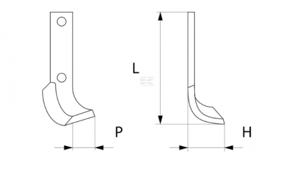 RB139001RH Cuțit freză rotație dreapta 220x89x40mm grosime 8mm potrivit pentru Calderoni