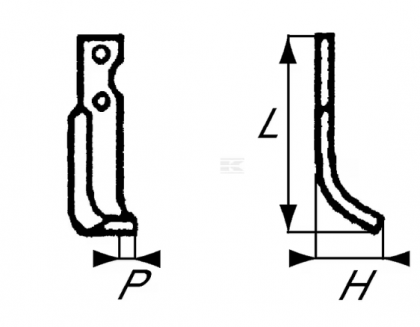 RB12002 Cuțit freză rotație dreapta 195x59x30mm grosime 6mm potrivit pentru Carraro Antonio