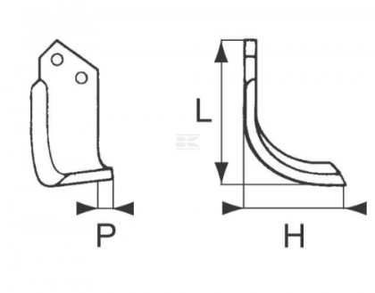 RB17012 Cuțit freză rotație stânga 190x120x70mm grosime 7mm potrivit pentru Dondi