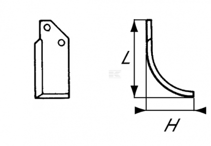 RB25004 Cuțit freză rotație dreapta 165x90x60mm grosime 6mm potrivit pentru Goldoni