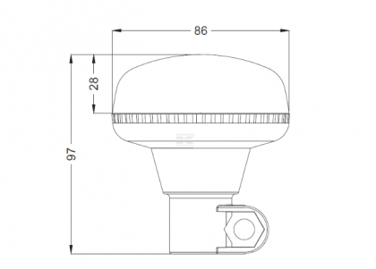 LA20093 Girofar LED, profil redus, 15W, 12-24V, chihlimbar, Ø 86mm x97mm