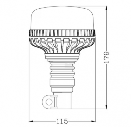 LA20028G Far LED, profil redus, 17W, 12-24V, verde, montare pe stâlp flexibil, Ø 115mm x179mm