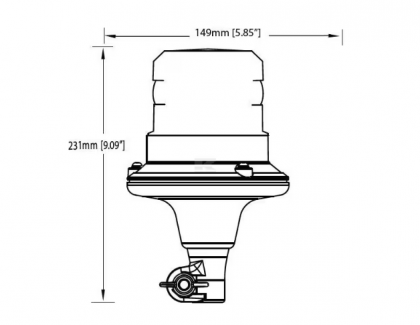EB5009A Beacon Silver flexi Din pole LED 12/24V