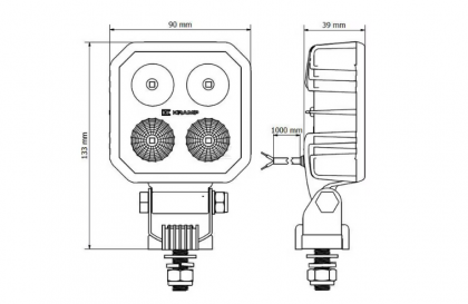 LA100021 Set lămpi de lucru LED, 2x9W, albastru