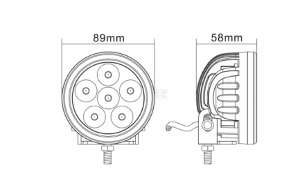 LA10081 Lampă  - Reflector de lucru LED 18W 1440lm rotundă 10/30V albă diametru 89mm 6 LED-uri Gopart