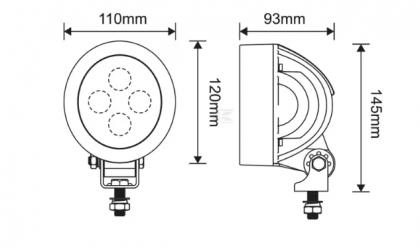 LA10416 Lampă de lucru LED 40W 4500lm flux larg conexiune cablu  - Reflector