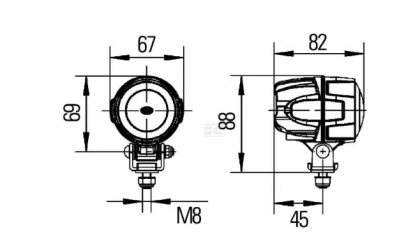 1G0995050001 Far de lucru rotund Modul 50  - Reflector LED